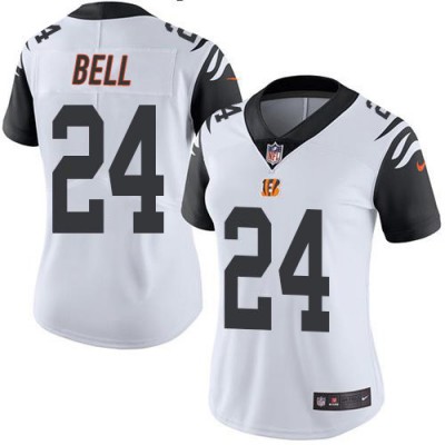 Nike Cincinnati Bengals #24 Vonn Bell White Women's Stitched NFL Limited Rush Jersey